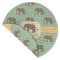 Elephant Round Linen Placemats - Front (folded corner double sided)