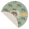 Elephant Round Linen Placemats - Front (folded corner single sided)