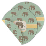 Elephant Round Linen Placemat - Double Sided (Personalized)