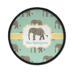 Elephant Iron On Round Patch w/ Name or Text