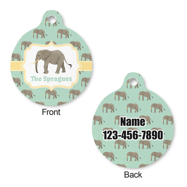 Elephant Round Pet ID Tag - Large - Approval