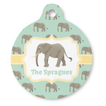Elephant Round Pet ID Tag (Personalized)