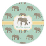 Elephant Round Stone Trivet (Personalized)