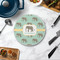 Elephant Round Stone Trivet - In Context View