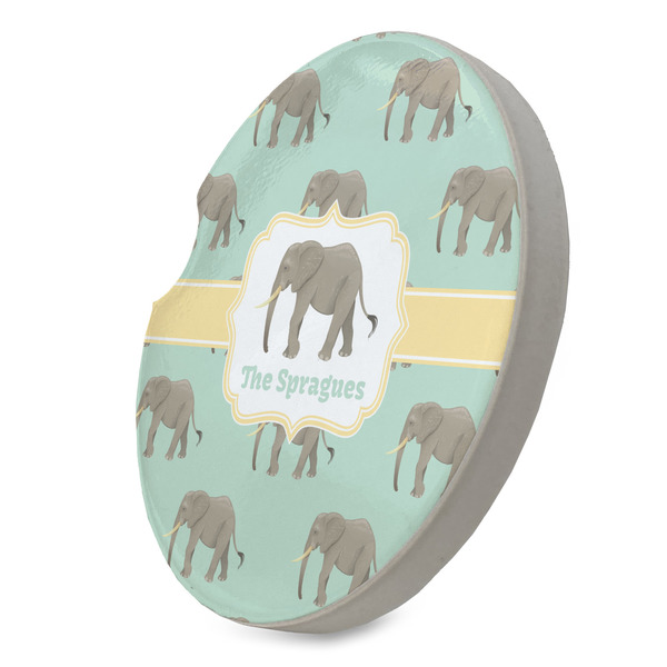 Elephant Sandstone Car Coaster - STANDING ANGLE