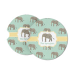 Elephant Sandstone Car Coasters (Personalized)