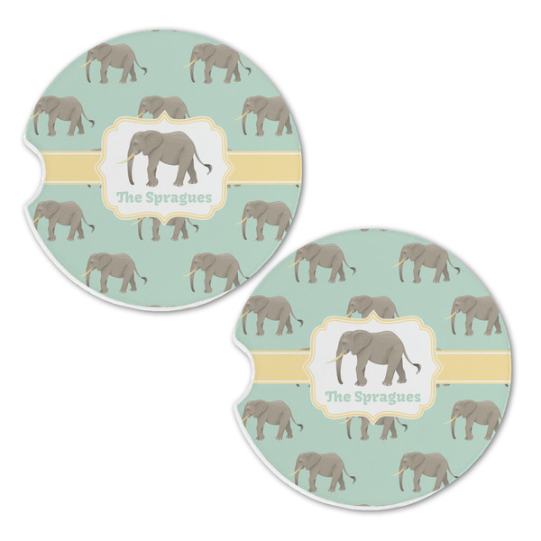 Elephant Sandstone Car Coasters - Set of 2