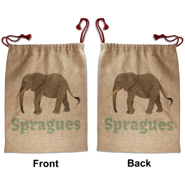 Custom Elephant Santa Sack - Front & Back (Personalized)