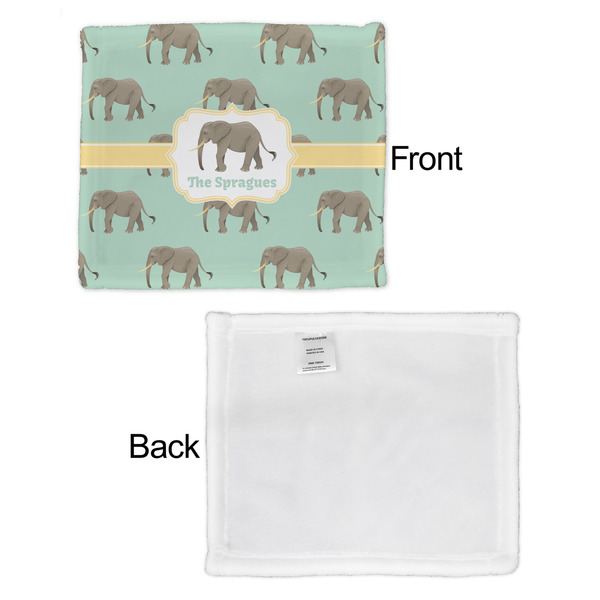 Elephant Security Blanket - Front & White Back View