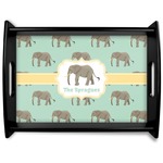Elephant Black Wooden Tray - Large (Personalized)