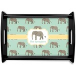Elephant Black Wooden Tray - Small (Personalized)