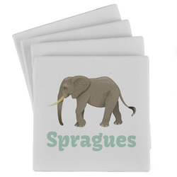 Elephant Absorbent Stone Coasters - Set of 4 (Personalized)