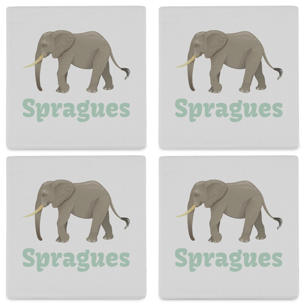 Elephant Set of 4 Sandstone Coasters - See All 4 View