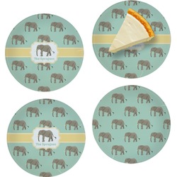 Elephant Set of 4 Glass Appetizer / Dessert Plate 8" (Personalized)