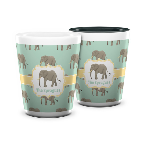 Custom Elephant Ceramic Shot Glass - 1.5 oz (Personalized)