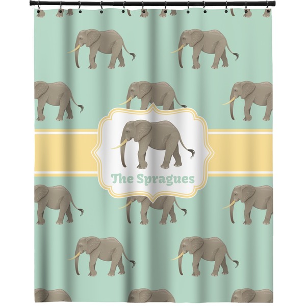 Custom Elephant Extra Long Shower Curtain - 70"x84" (Personalized)