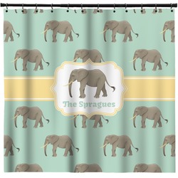 Elephant Shower Curtain - 69"x70" w/ Name or Text