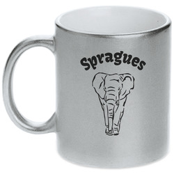 Elephant Metallic Silver Mug (Personalized)