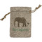 Elephant Small Burlap Gift Bag - Front