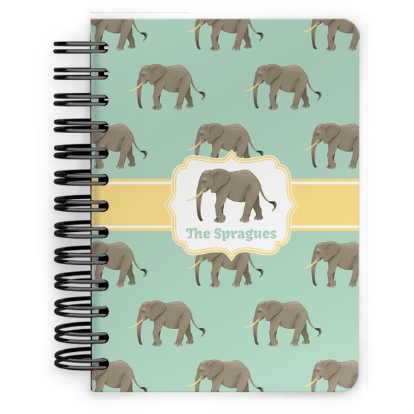 Custom Elephant Spiral Notebook - 5x7 w/ Name or Text