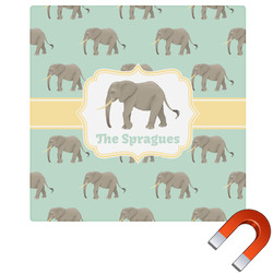 Elephant Square Car Magnet - 6" (Personalized)