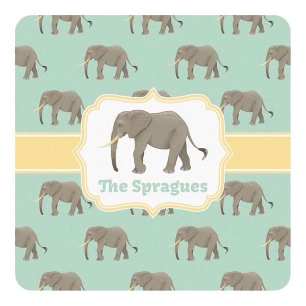 Custom Elephant Square Decal - Small (Personalized)