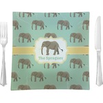 Elephant 9.5" Glass Square Lunch / Dinner Plate- Single or Set of 4 (Personalized)