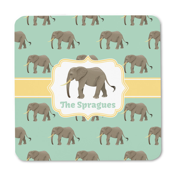 Elephant Square Fridge Magnet - FRONT