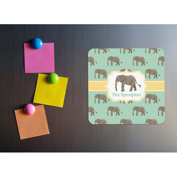 Elephant Square Fridge Magnet - LIFESTYLE