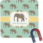 Elephant Square Fridge Magnet (Personalized)