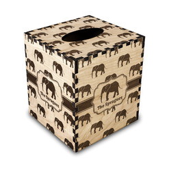 Elephant Wood Tissue Box Cover (Personalized)