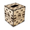 Elephant Square Tissue Box Covers - Wood - Front