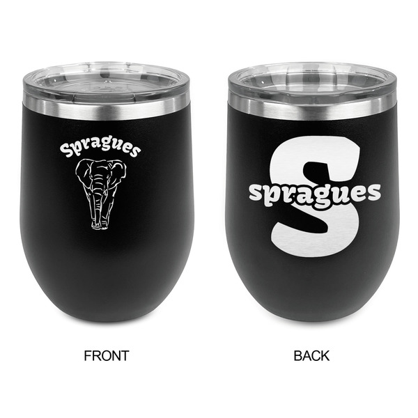 Elephant Stainless Wine Tumblers - Black - Double Sided - Approval