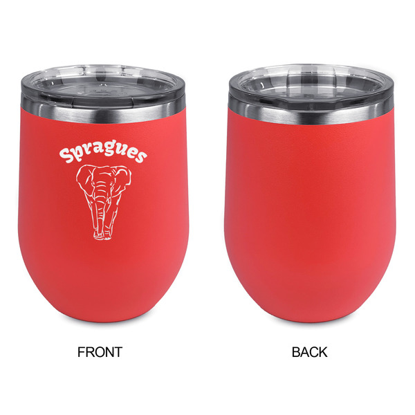Elephant Stainless Wine Tumblers - Coral - Single Sided - Approval