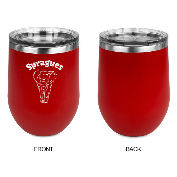 Elephant Stainless Wine Tumblers - Red - Single Sided - Approval