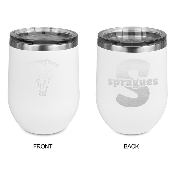 Elephant Stainless Wine Tumblers - White - Double Sided - Approval