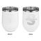 Elephant Stainless Wine Tumblers - White - Double Sided - Approval
