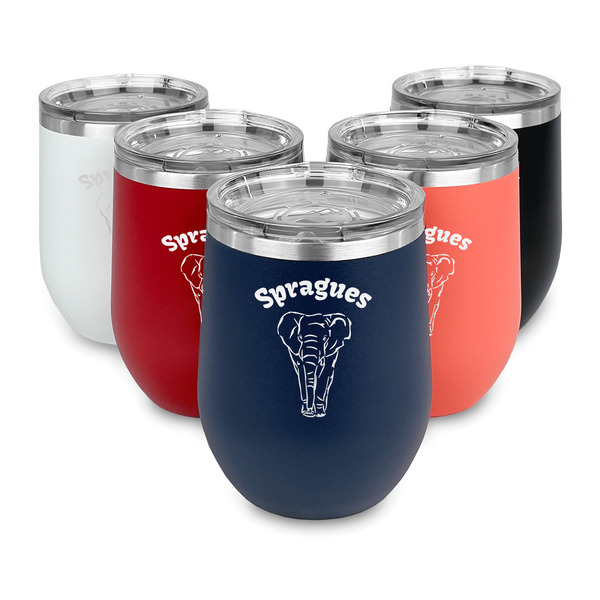 Elephant Steel Wine Tumblers Multiple Colors