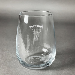 Elephant Stemless Wine Glass (Single) (Personalized)