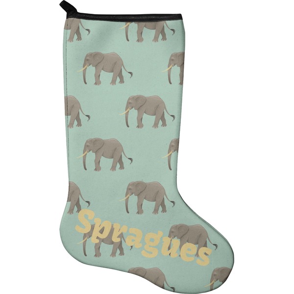 Custom Elephant Holiday Stocking - Neoprene (Personalized)