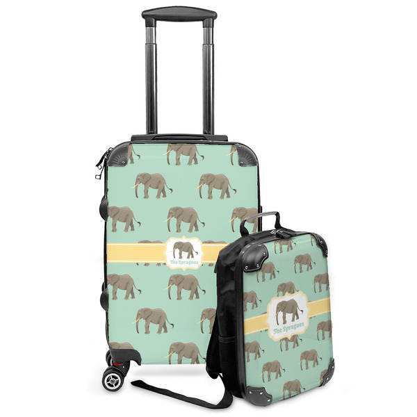 Custom Elephant Kids 2-Piece Luggage Set - Suitcase & Backpack (Personalized)