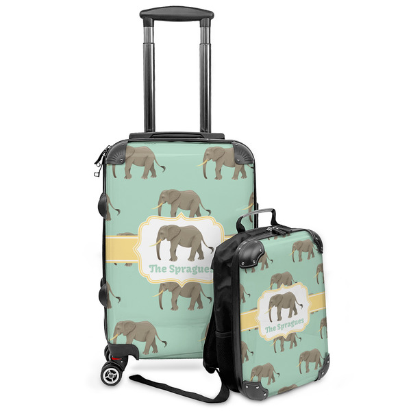 Custom Elephant Kids 2-Piece Luggage Set - Suitcase & Backpack (Personalized)