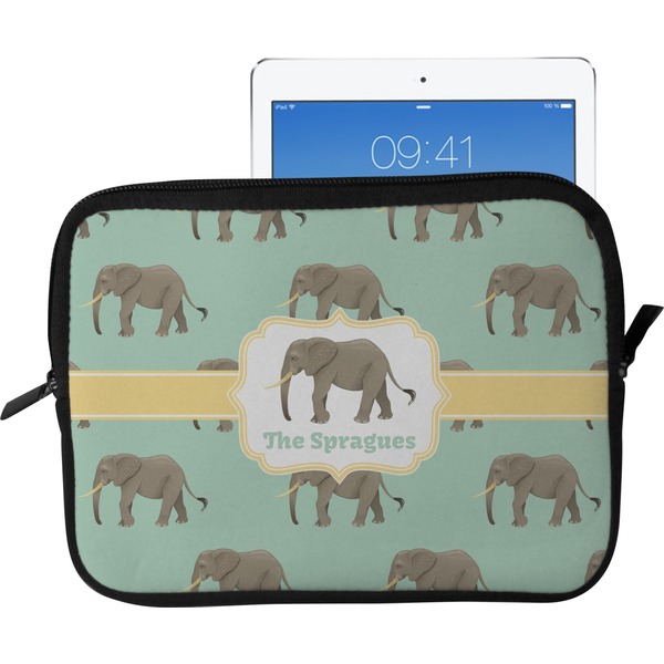 Custom Elephant Tablet Case / Sleeve - Large (Personalized)