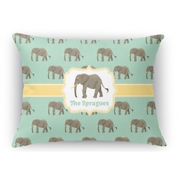 Elephant Rectangular Throw Pillow Case (Personalized)