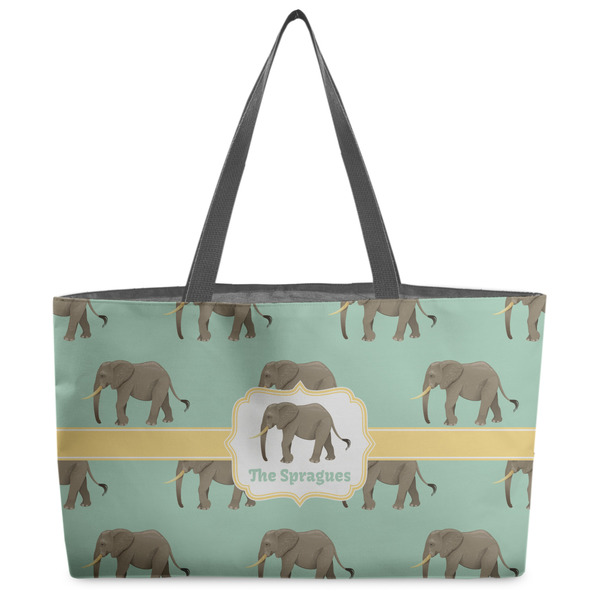 Custom Elephant Beach Totes Bag - w/ Black Handles (Personalized)