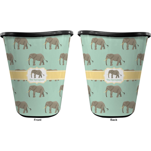 Elephant Trash Can Black - Front and Back - Apvl