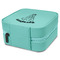 Elephant Travel Jewelry Boxes - Leather - Teal - View from Rear