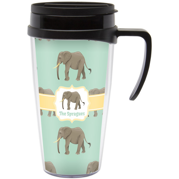 Custom Elephant Acrylic Travel Mug with Handle (Personalized)