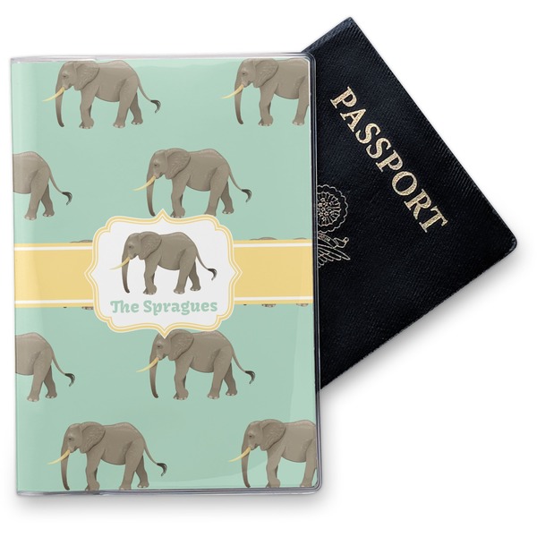 Custom Elephant Vinyl Passport Holder (Personalized)