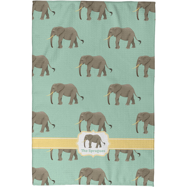 Elephant Waffle Weave Towel - Full Color Print - Approval Image